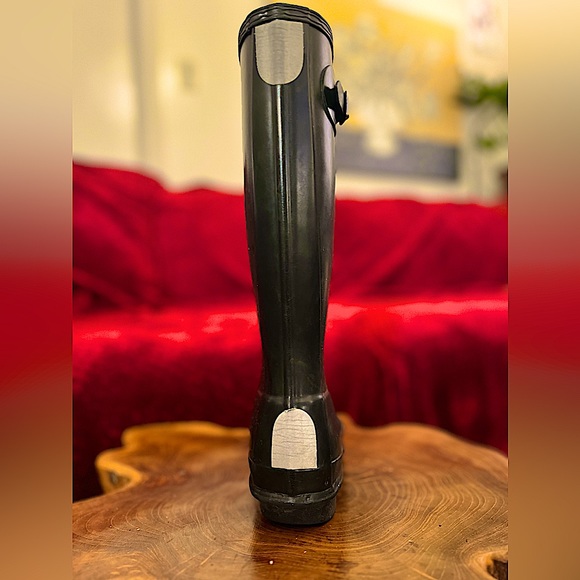 Black Vintage Wellies Hunter Rain Boots - Picture 3 of 15